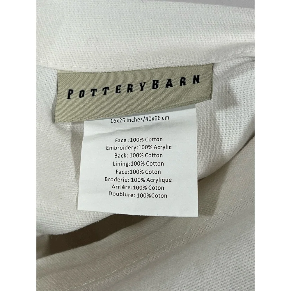 Pottery Barn Pillow Sham Chevron Knit Embroidered‎ Cottagecore Farmhouse